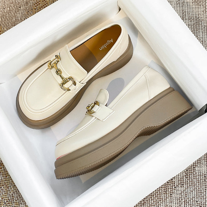 Leather Loafers With Chain