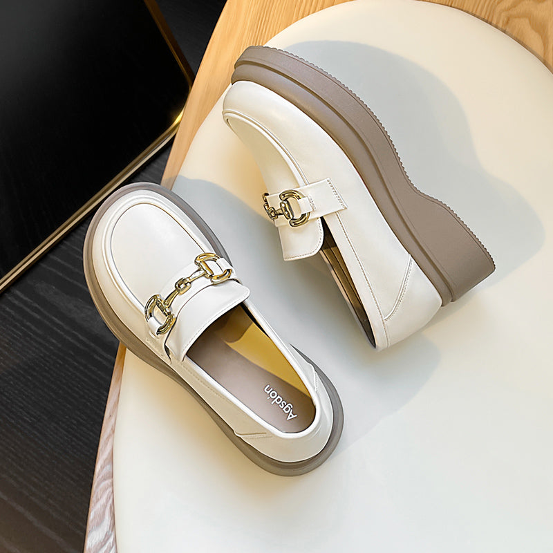 Leather Loafers With Chain