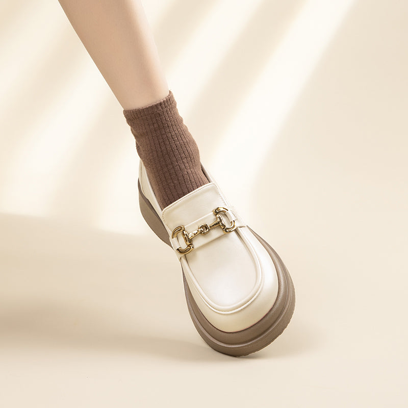 Leather Loafers With Chain