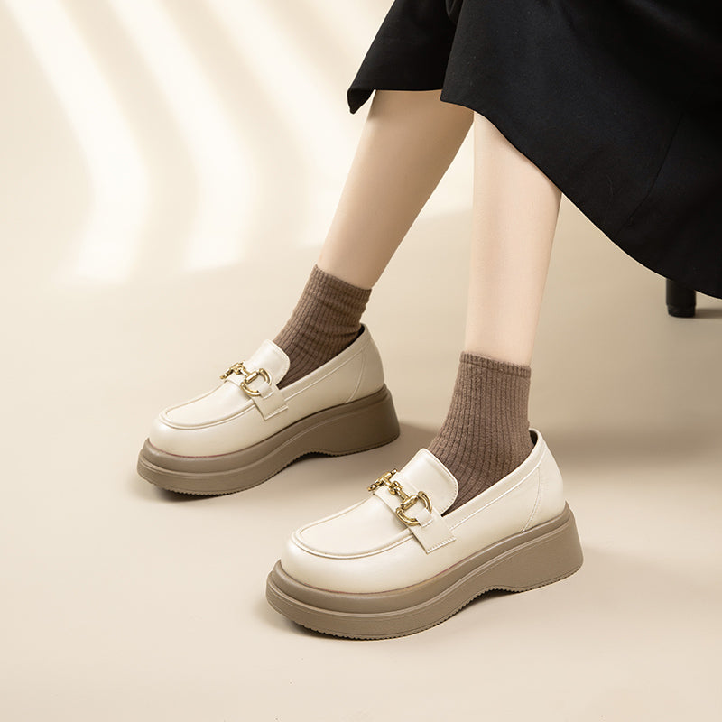 Leather Loafers With Chain