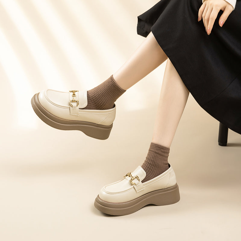Leather Loafers With Chain