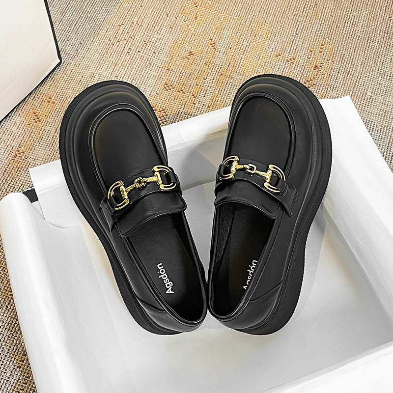 Leather Loafers With Chain