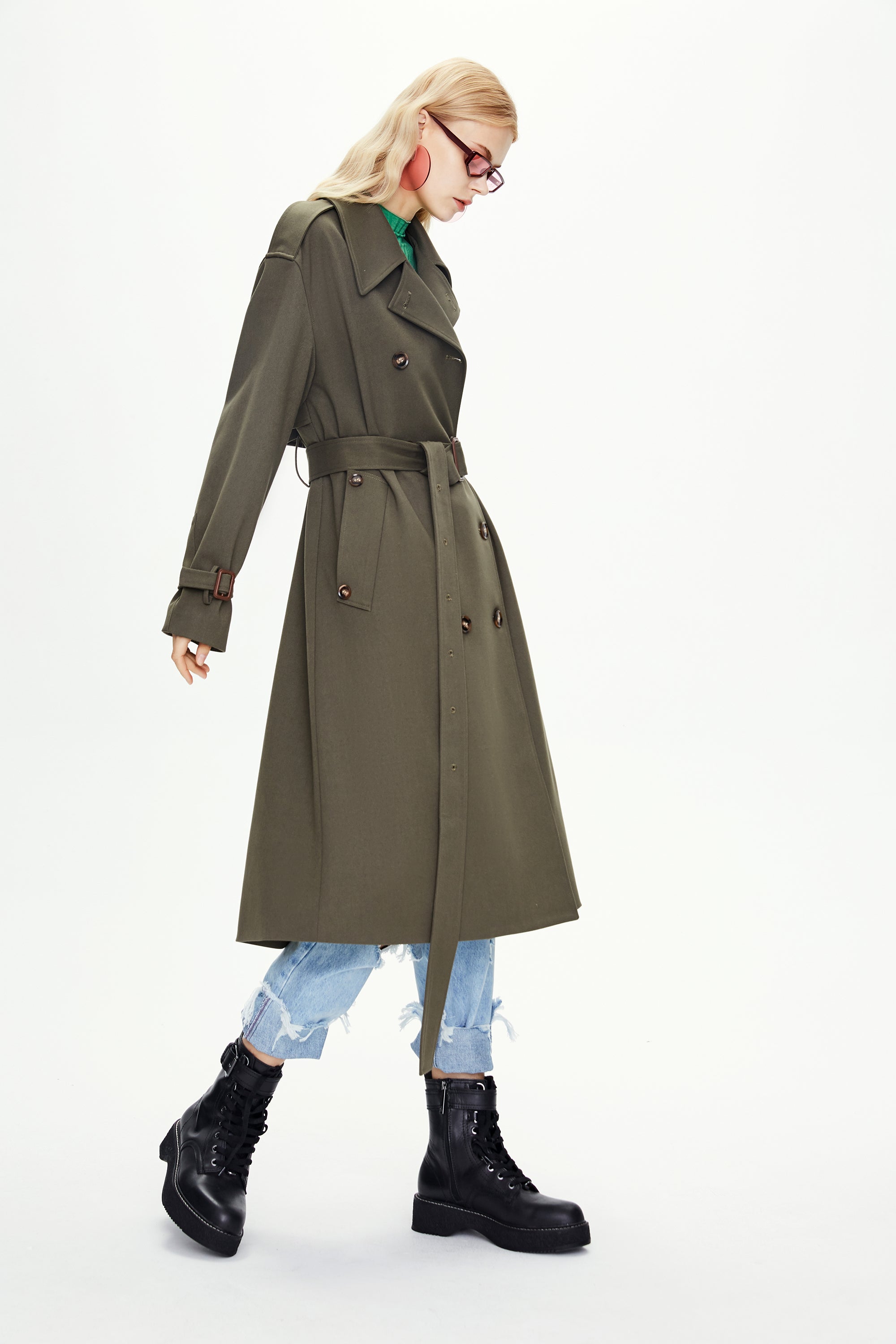 Knee-length Trench Coat
