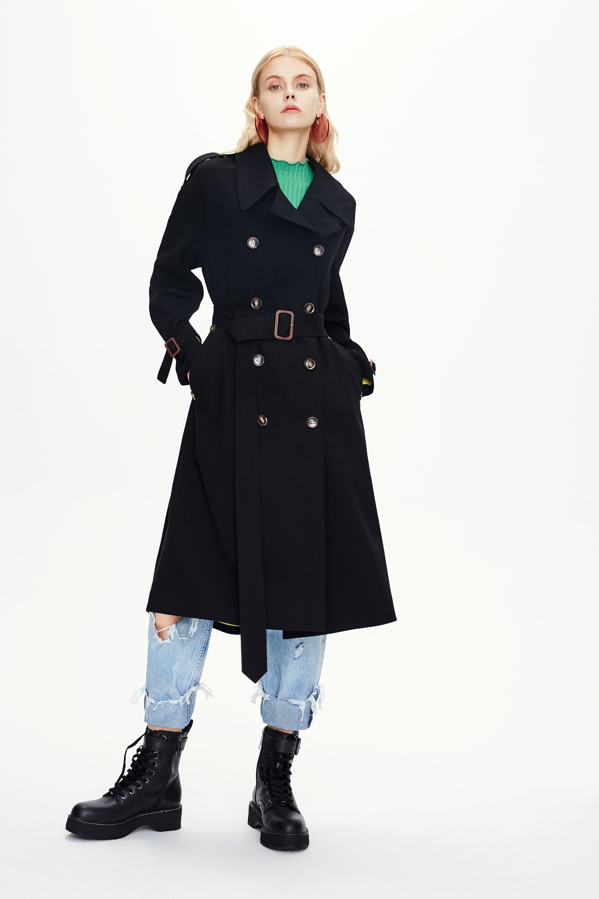 Knee-length Trench Coat
