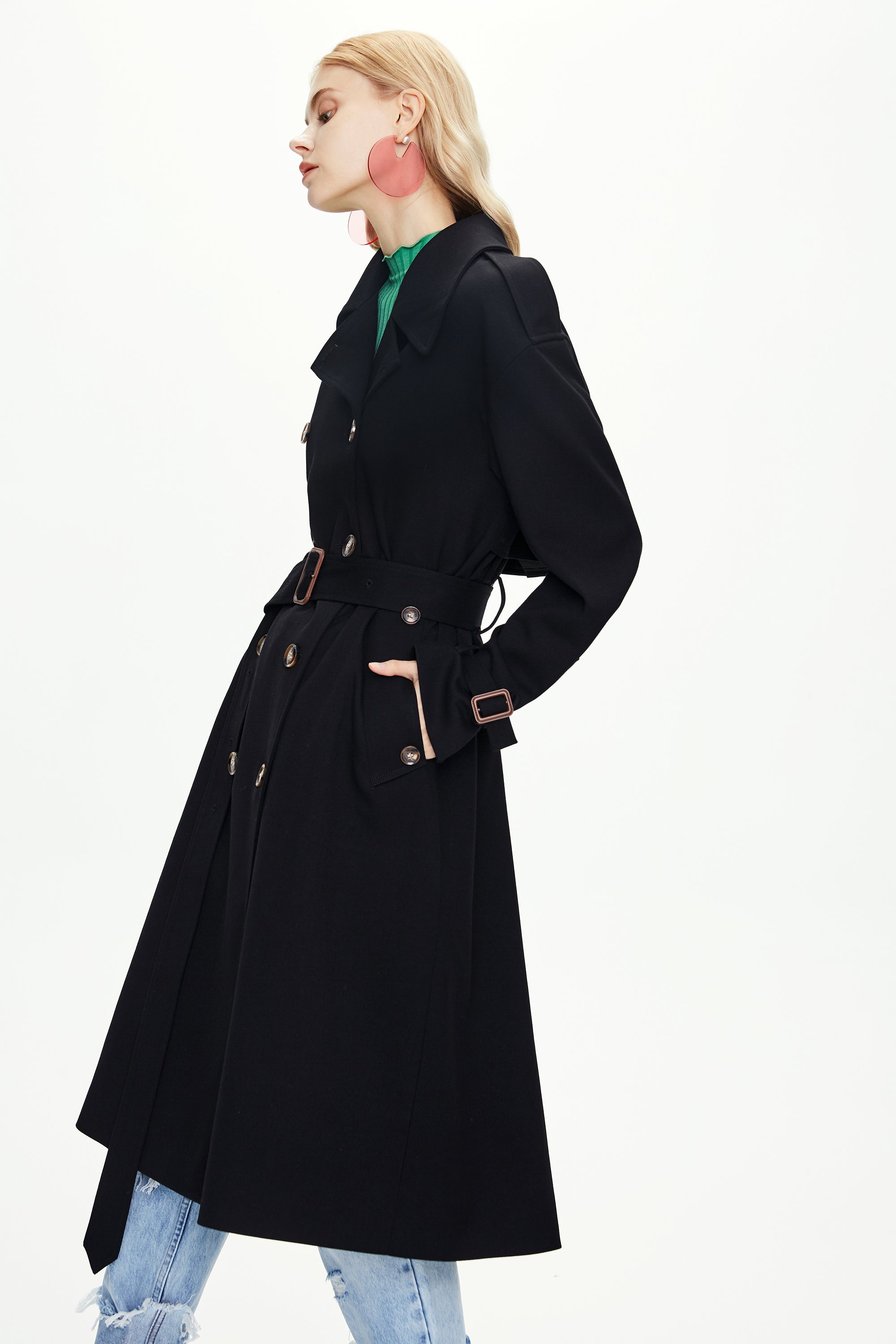 Knee-length Trench Coat