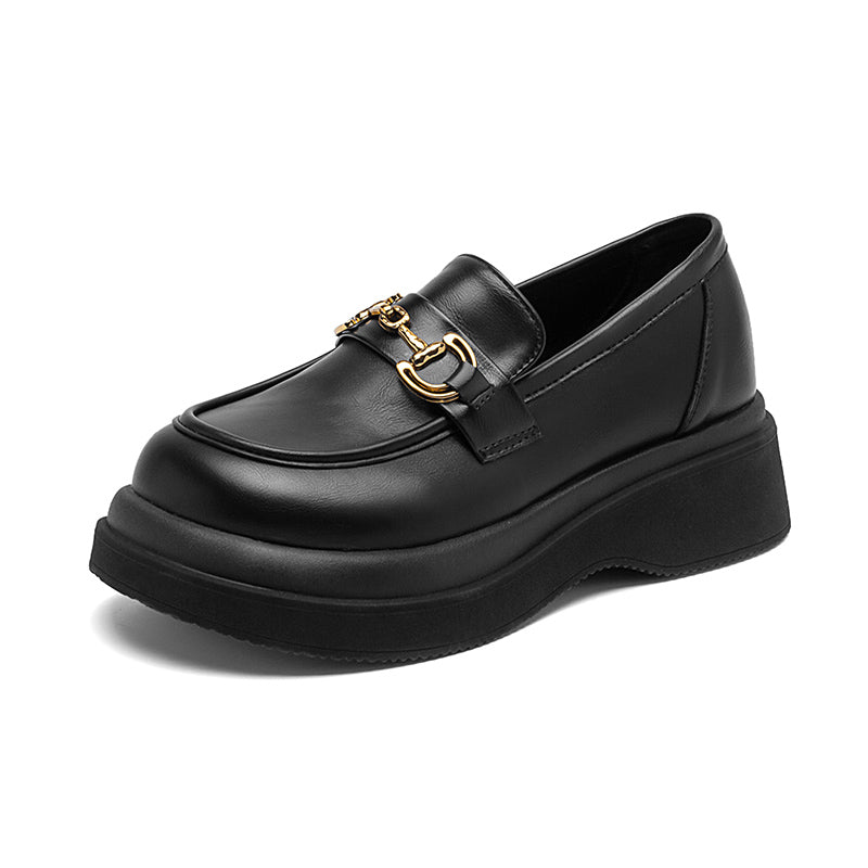 Leather Loafers With Chain