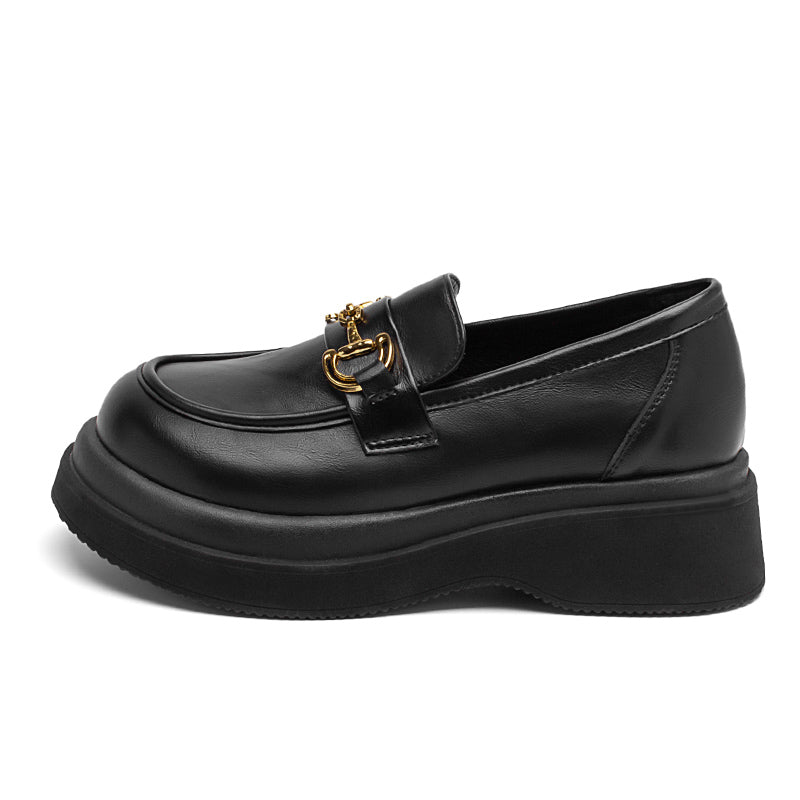 Leather Loafers With Chain