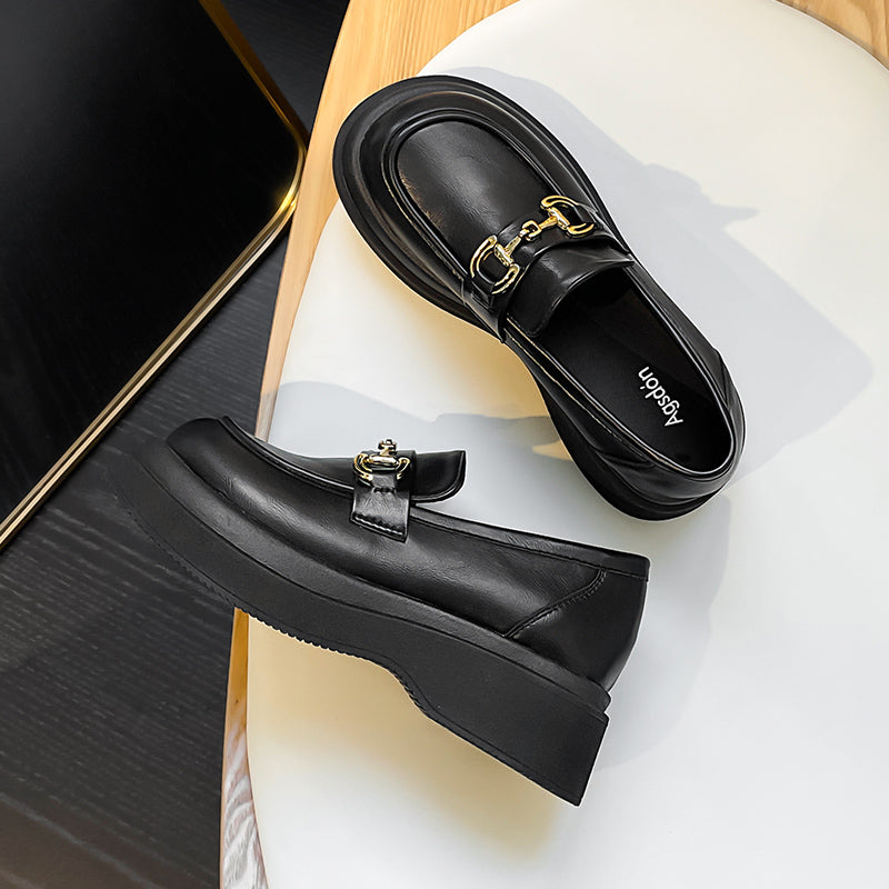 Leather Loafers With Chain