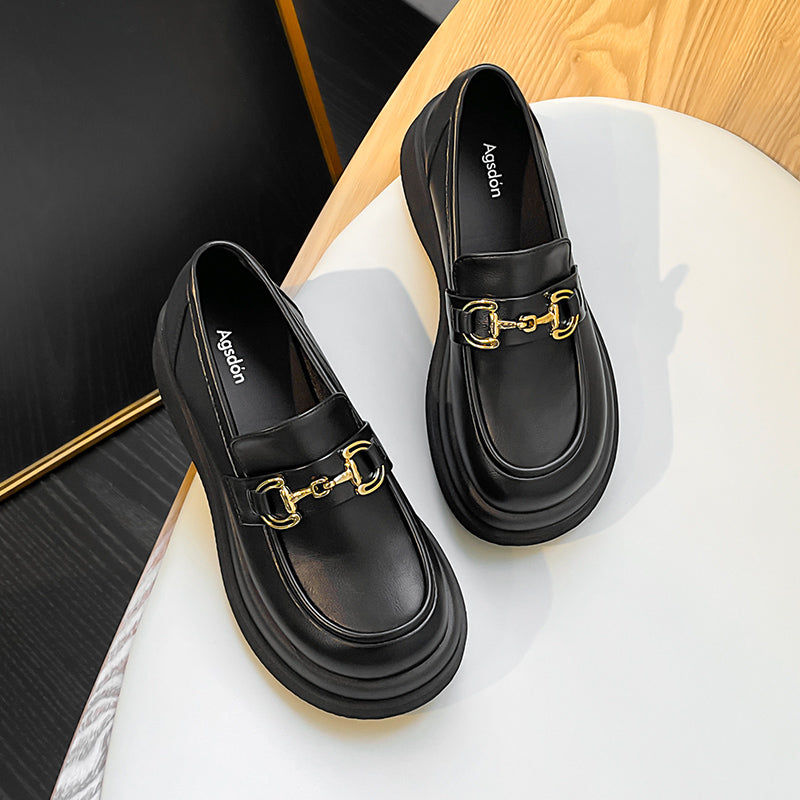 Leather Loafers With Chain