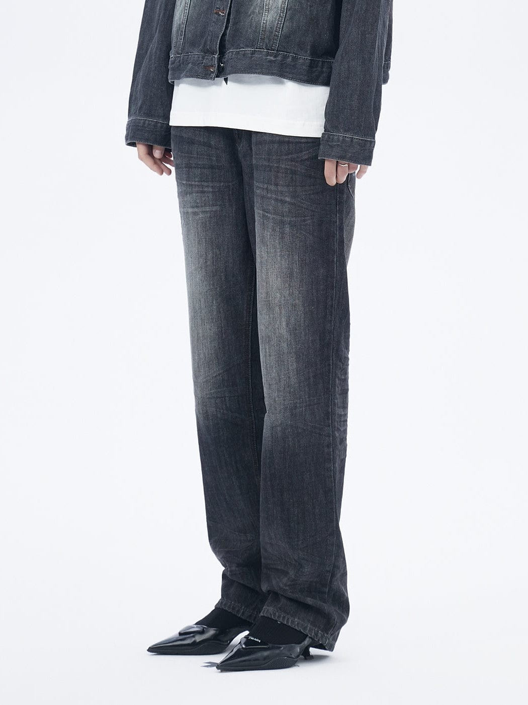 Straight Leg Charcoal Jeans