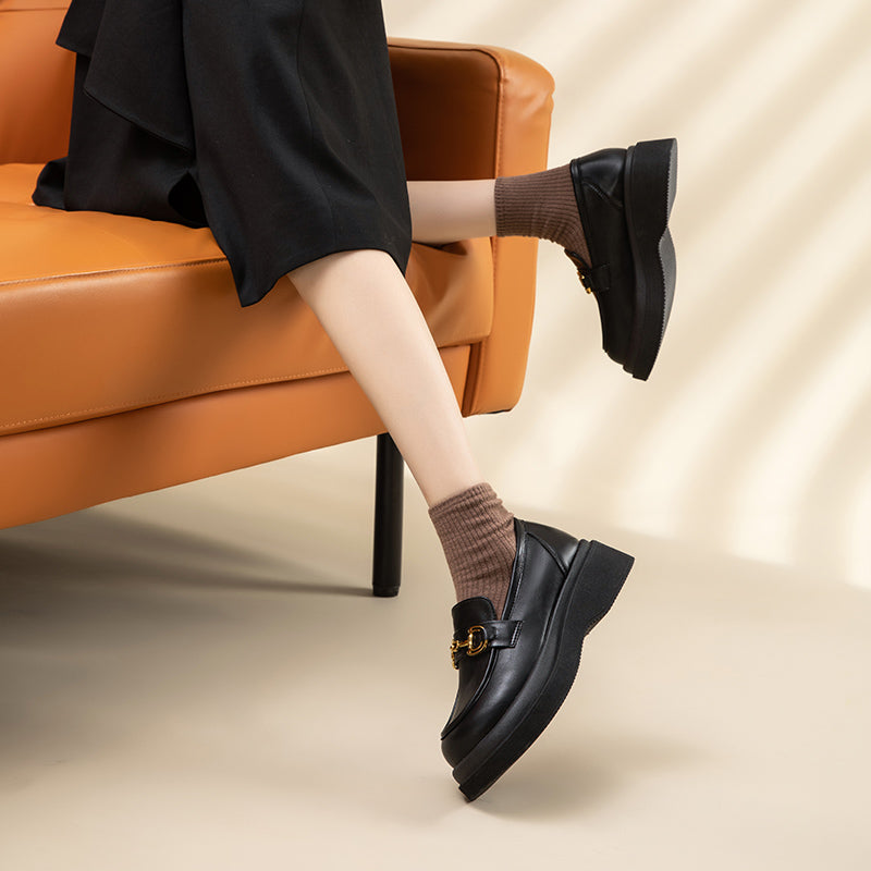 Leather Loafers With Chain
