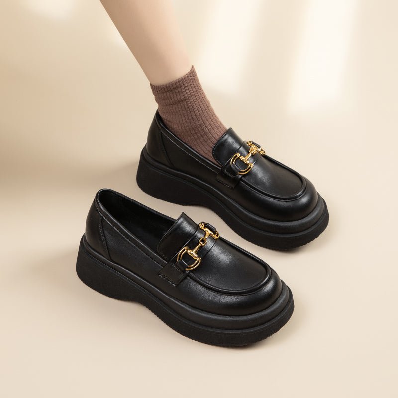 Leather Loafers With Chain