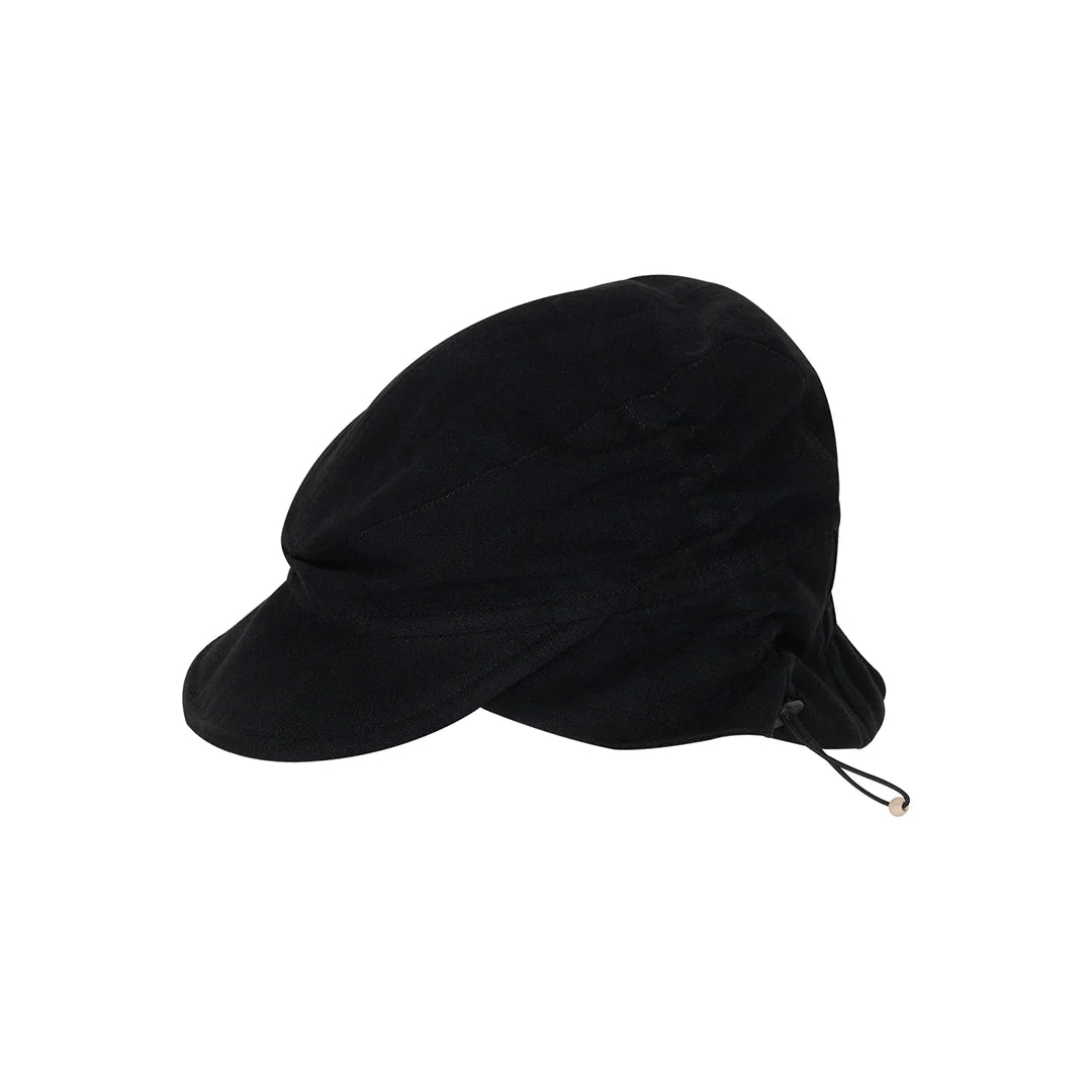 Adjustable Black Newsboy Cap