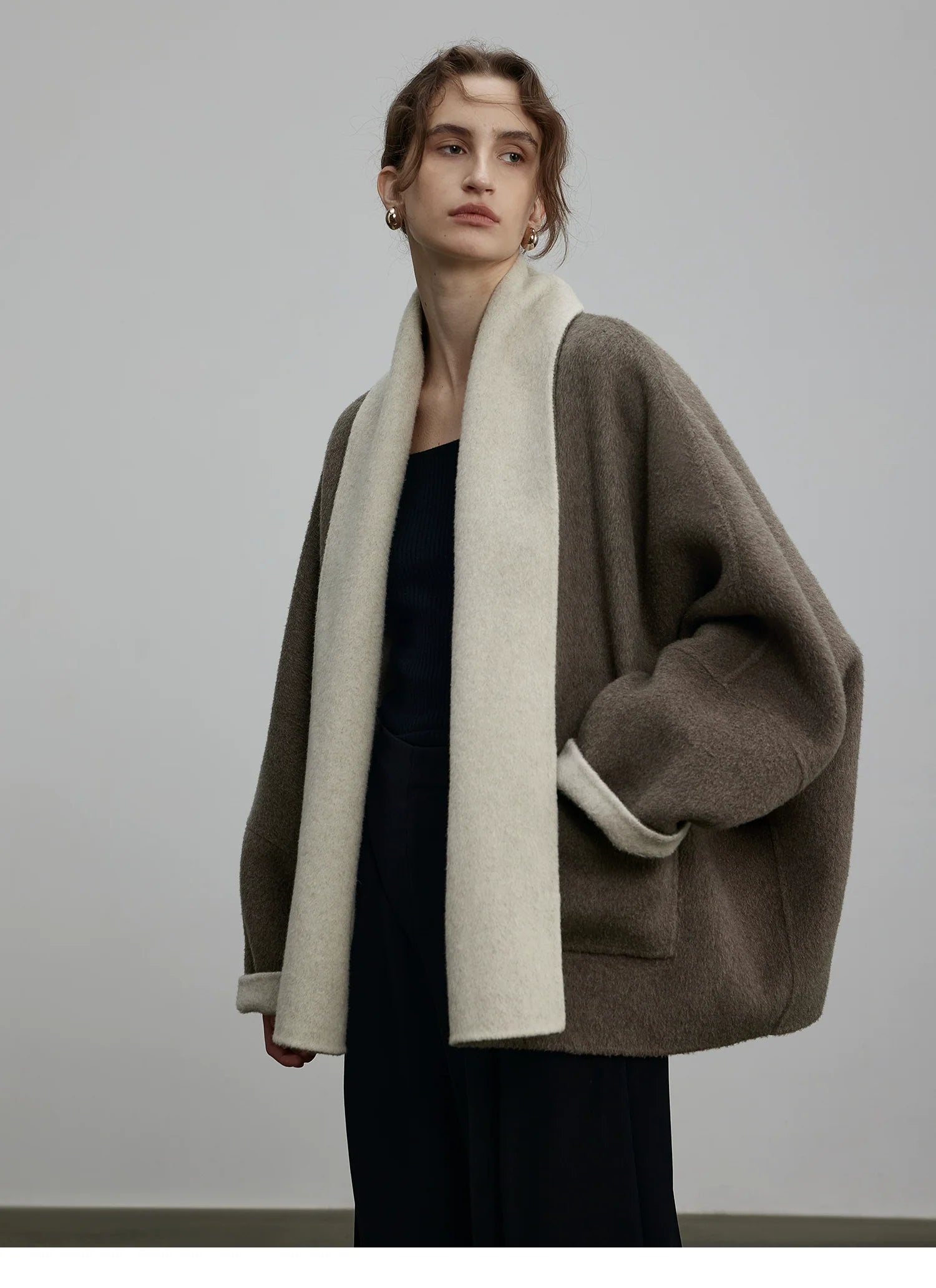 Two-Tone Reversible Wool Cardigan