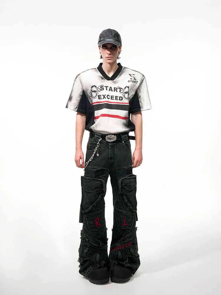 V-Neck Jersey with Logo