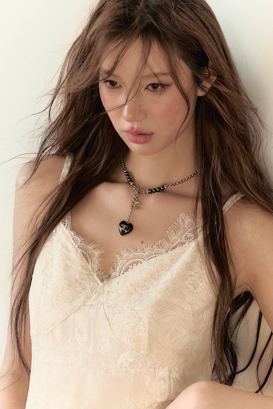 White Velvet Lace Slip Camisole