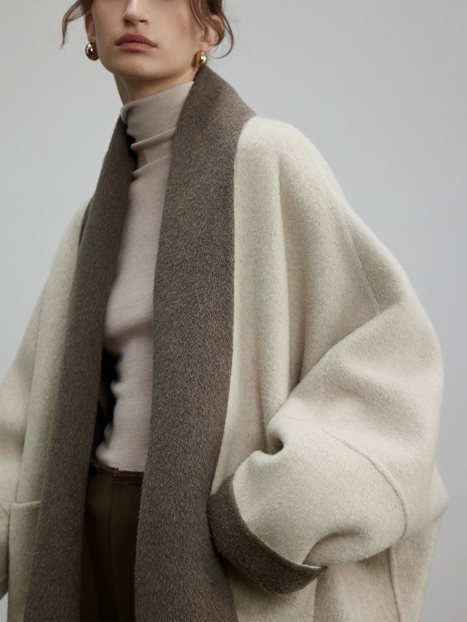 Two-Tone Reversible Wool Cardigan