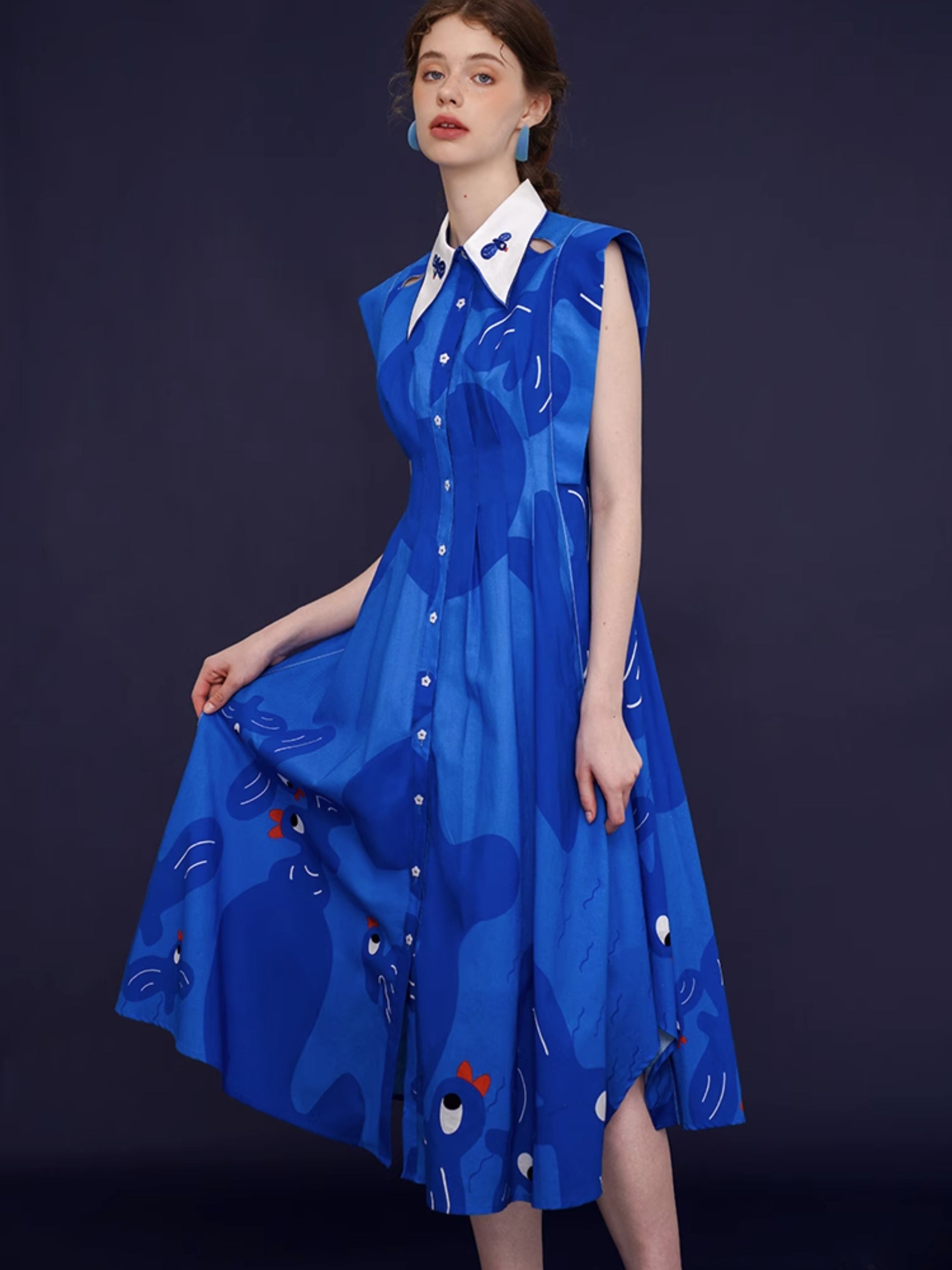 Whimsical Blue Bird Dress