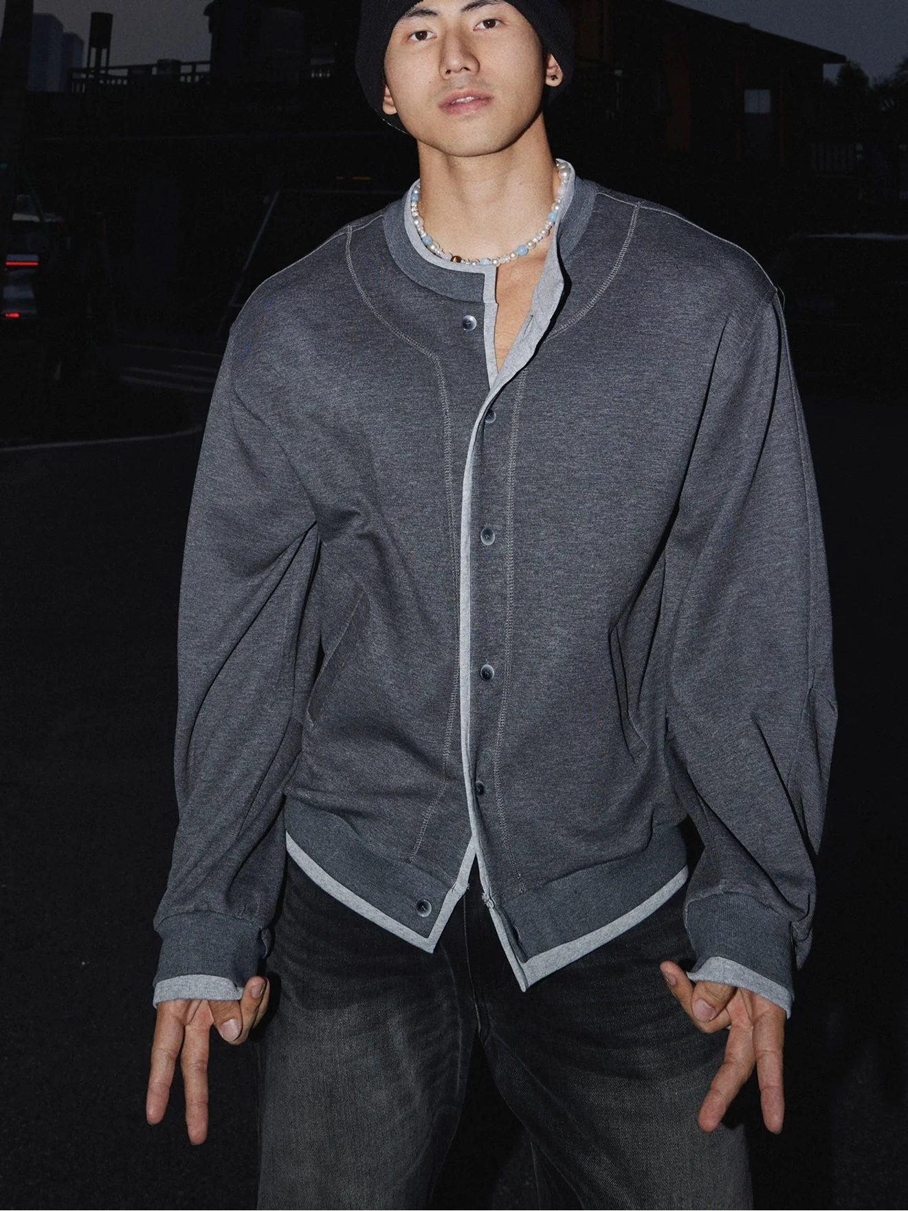 Shadowline Varsity Snap Cardigan