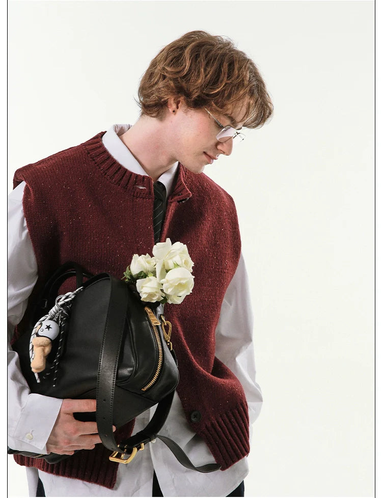 Knit Vest with White Button-Down