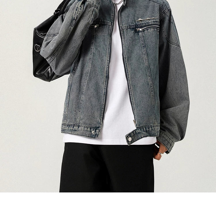 Studline Stand-Collar Denim Jacket