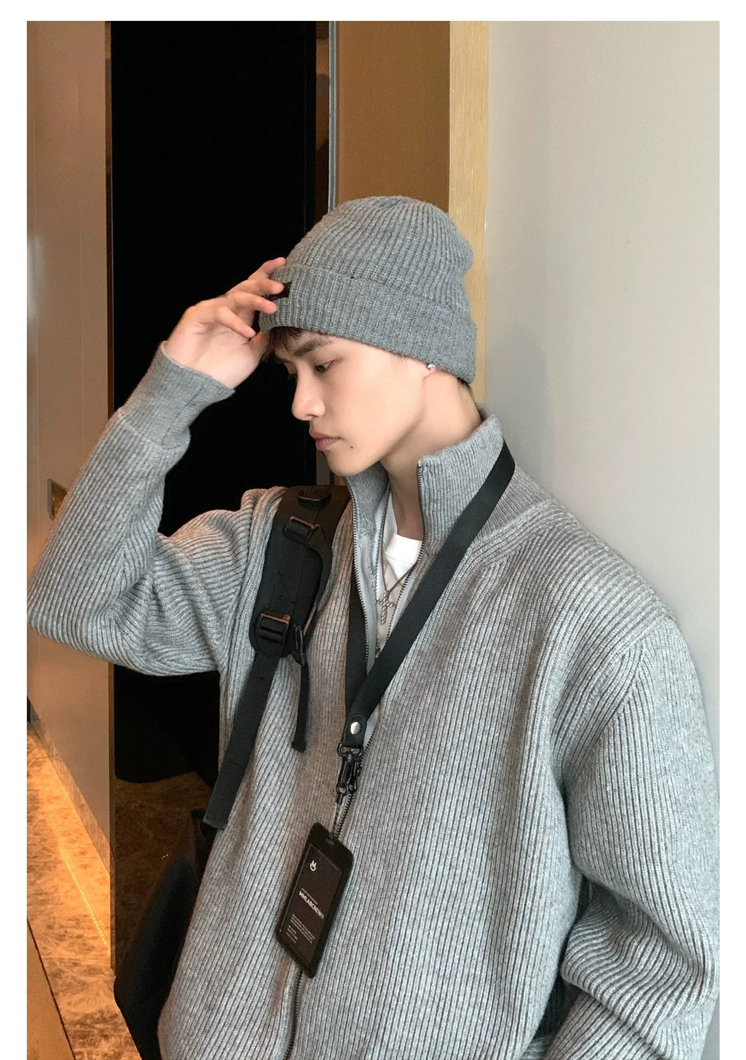 Ribbed Full-Zip Cardigan Sweater