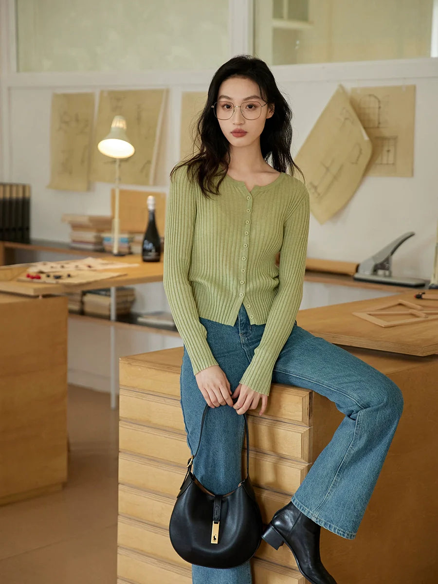 Ribbed Knit Cardigan