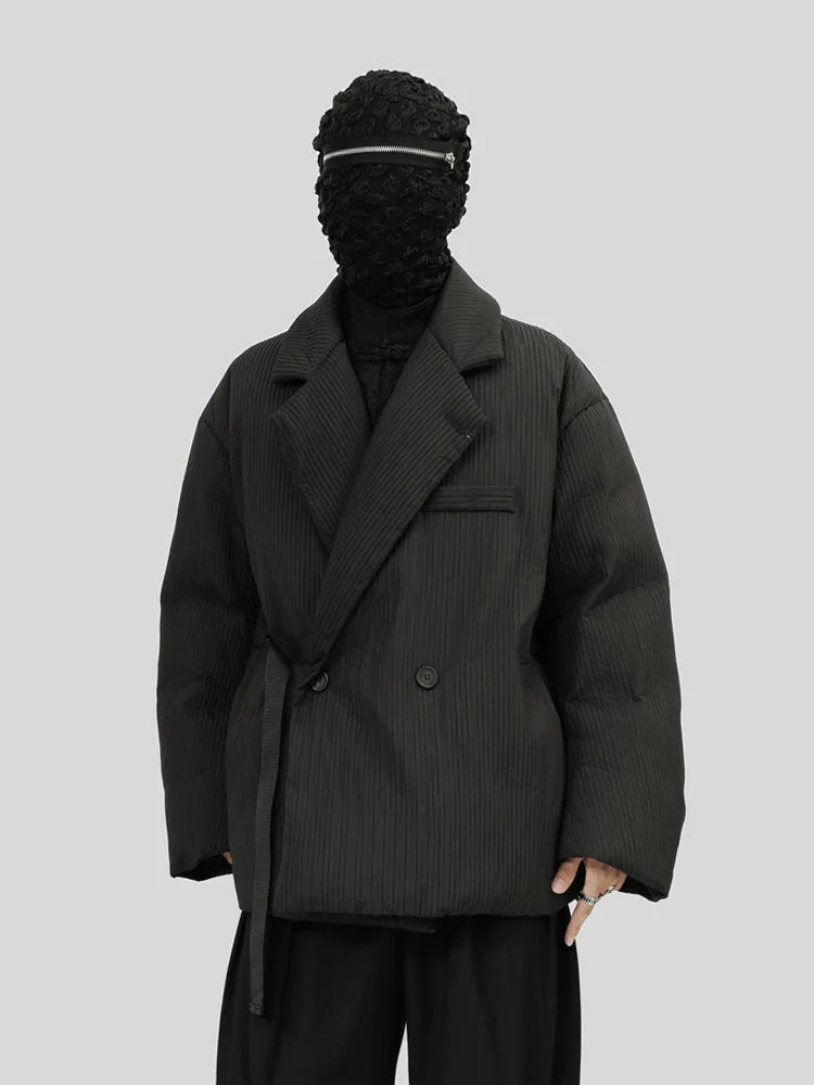 Asymmetrical Quilted Down Blazer