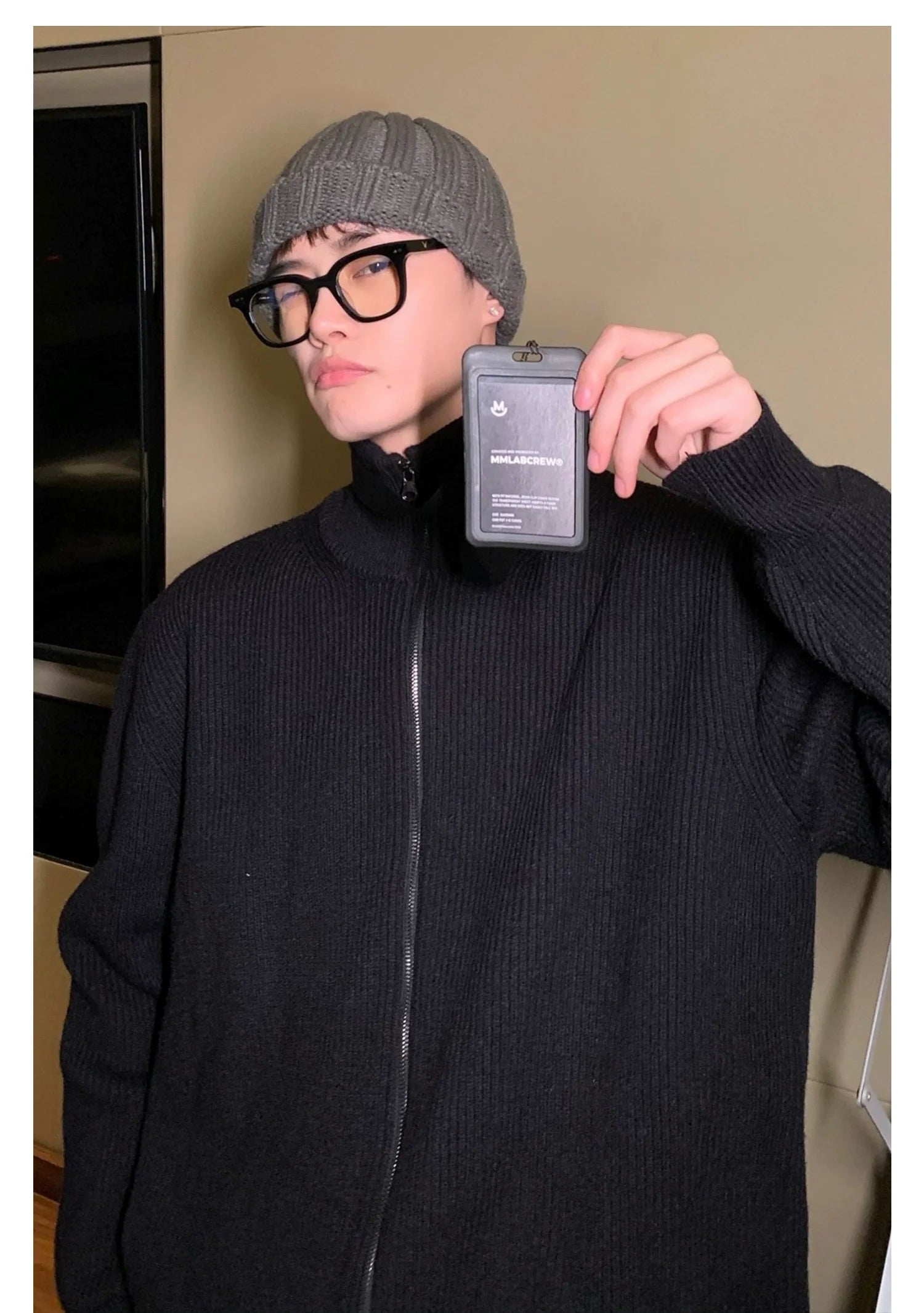 Ribbed Full-Zip Cardigan Sweater