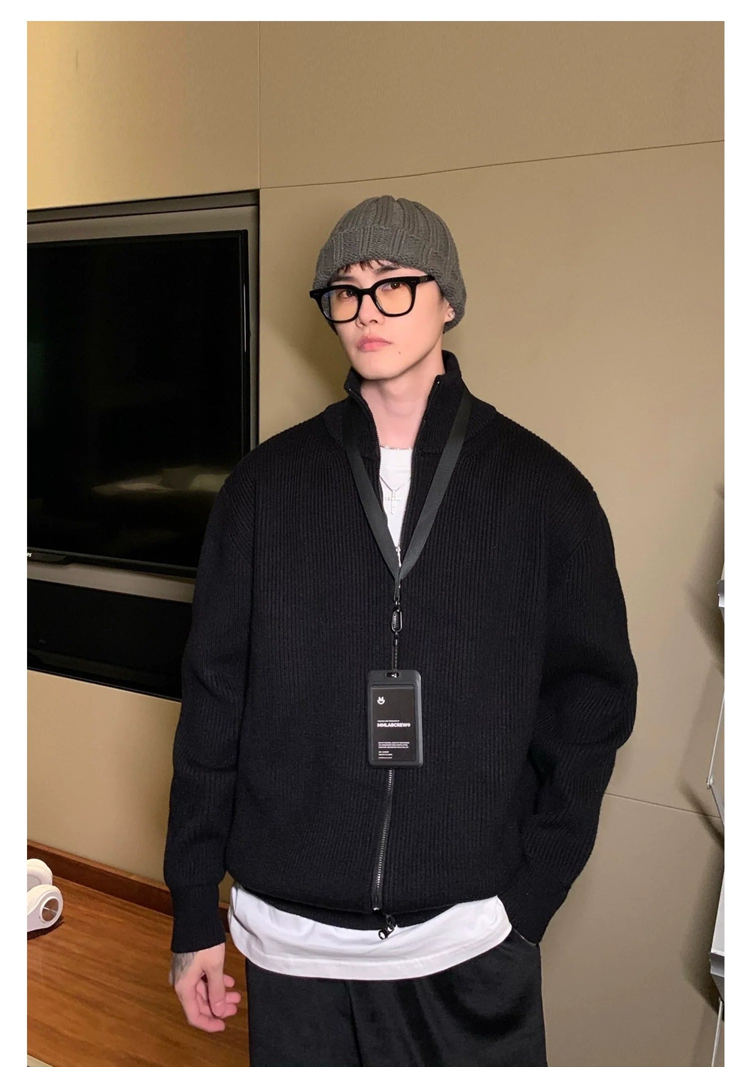 Ribbed Full-Zip Cardigan Sweater