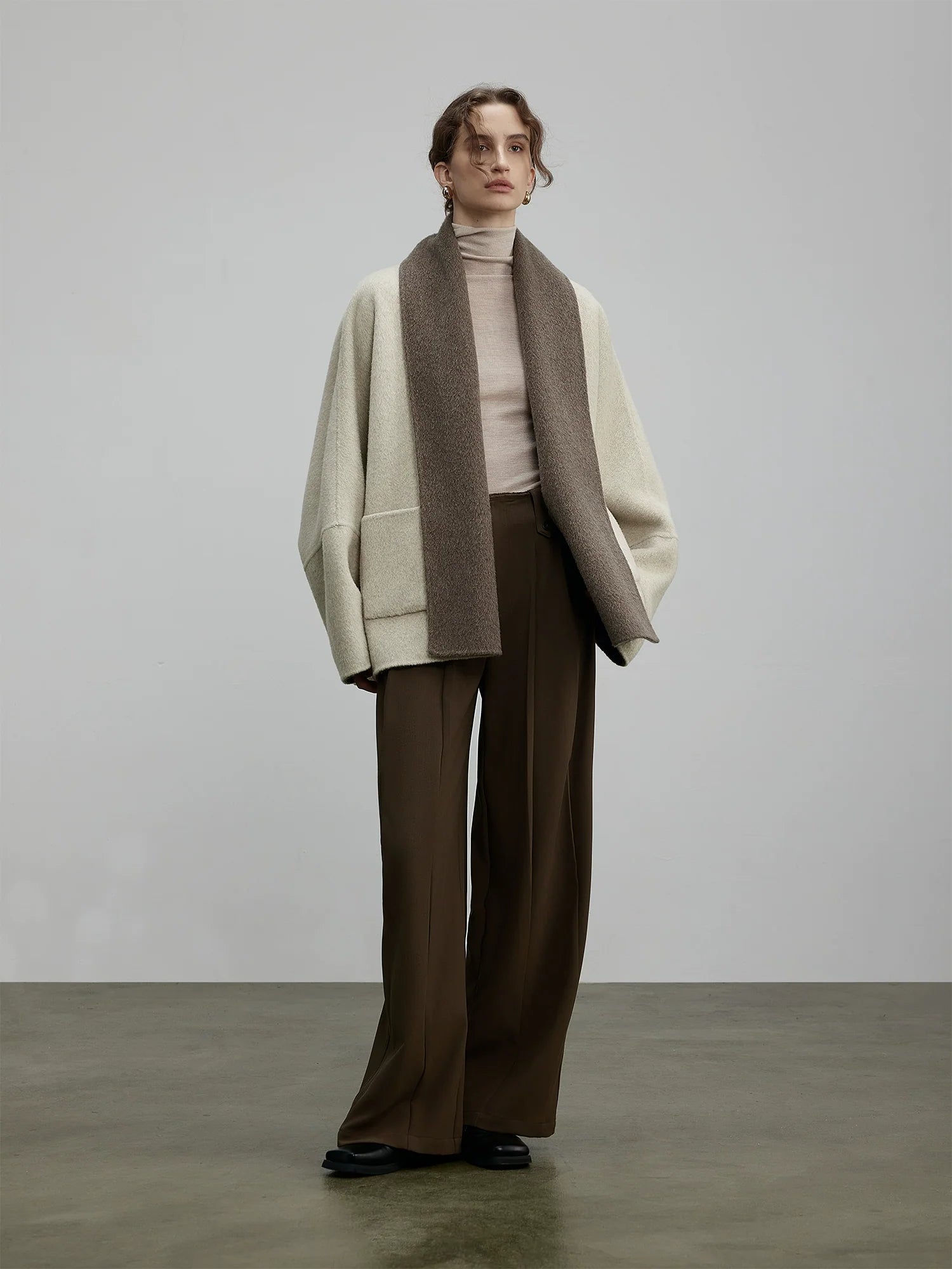 Two-Tone Reversible Wool Cardigan