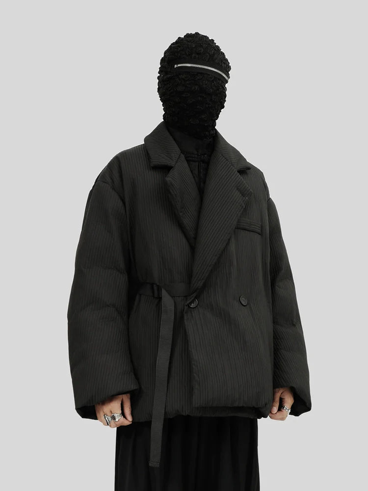 Asymmetrical Quilted Down Blazer