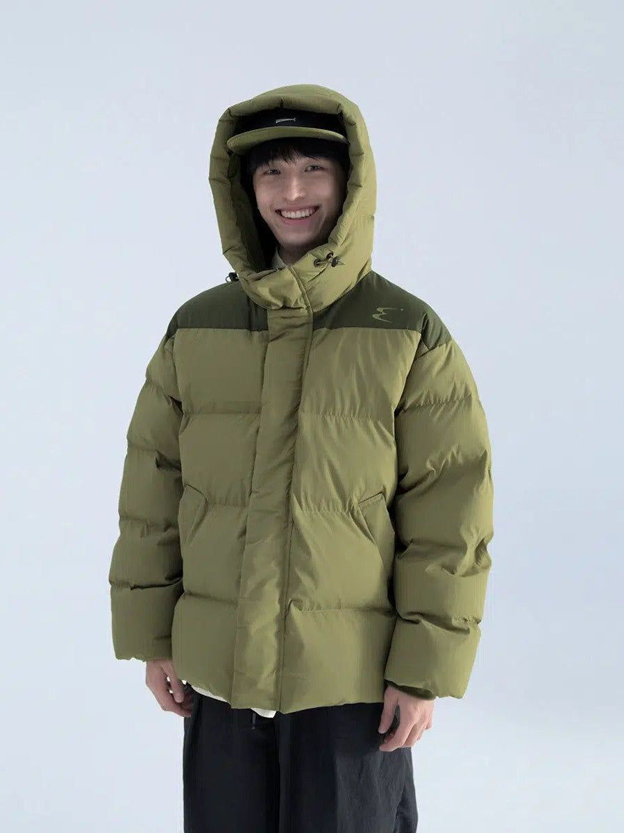 Puffer Jacket With Contrast Shoulders
