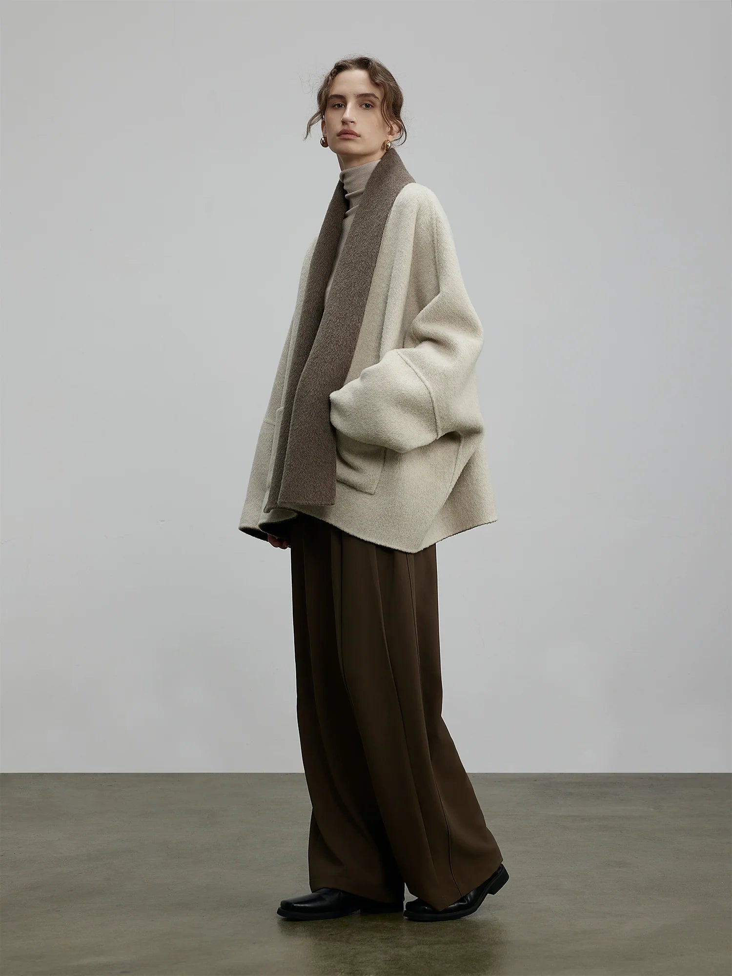 Two-Tone Reversible Wool Cardigan