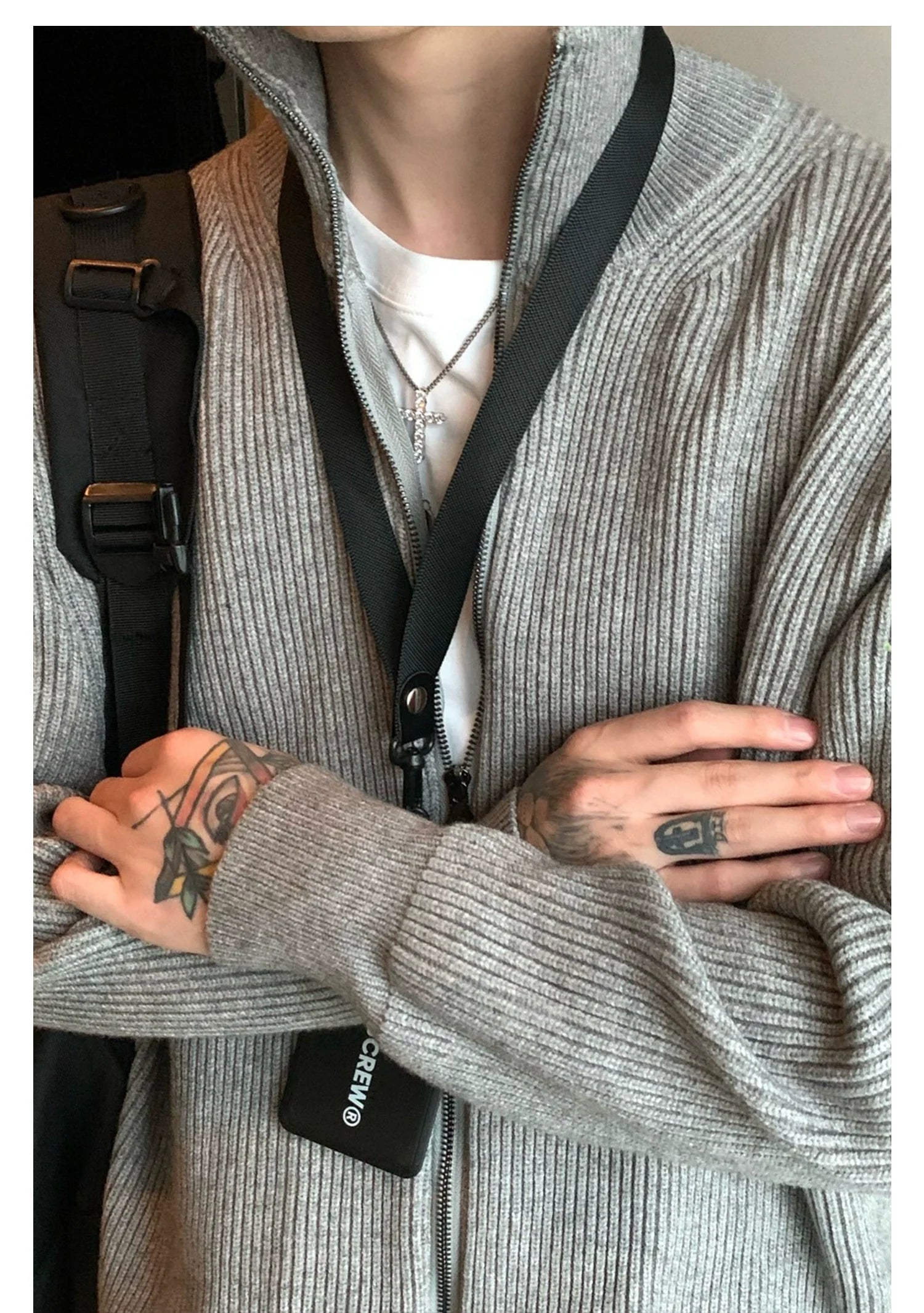 Ribbed Full-Zip Cardigan Sweater