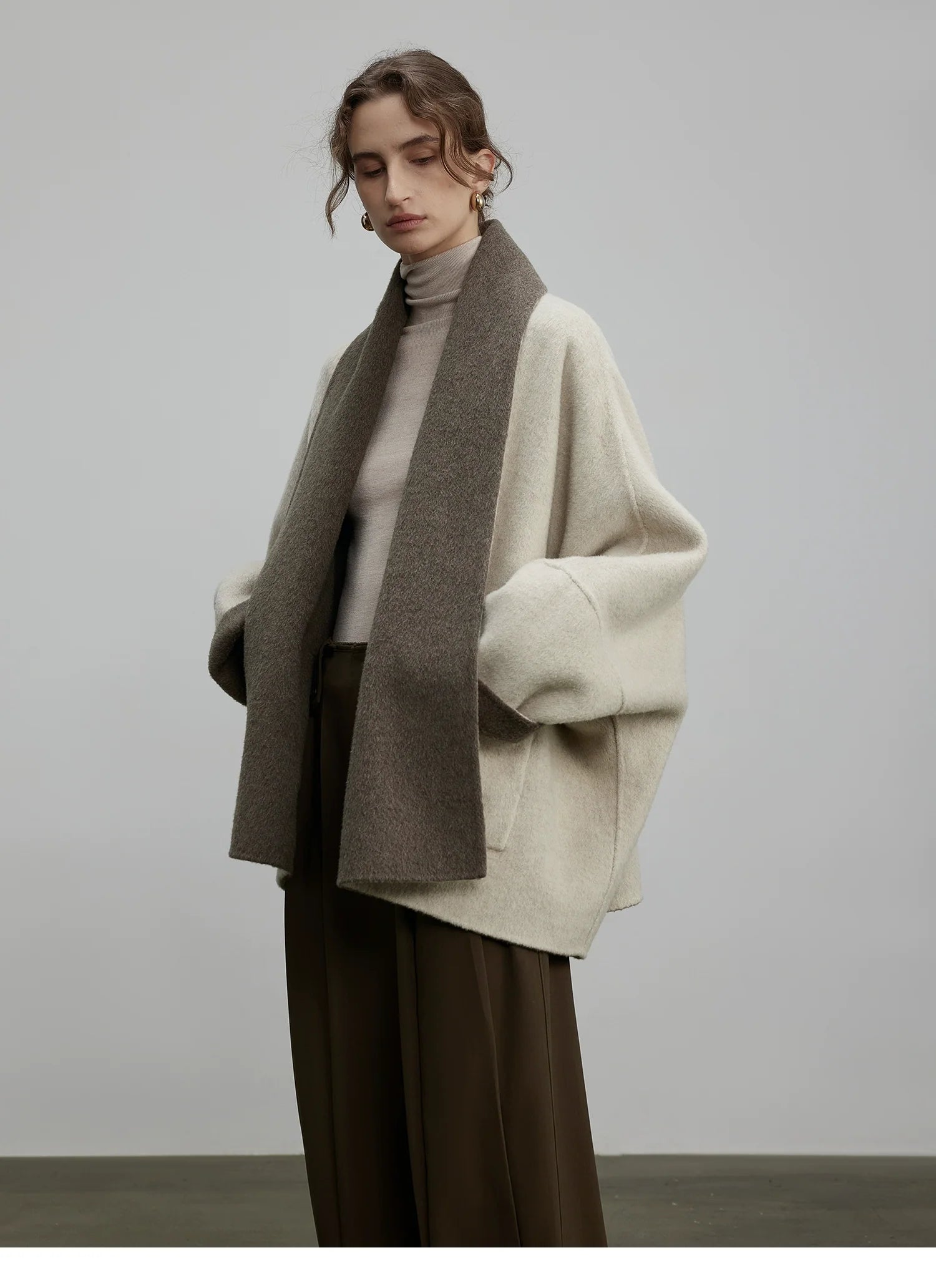 Two-Tone Reversible Wool Cardigan