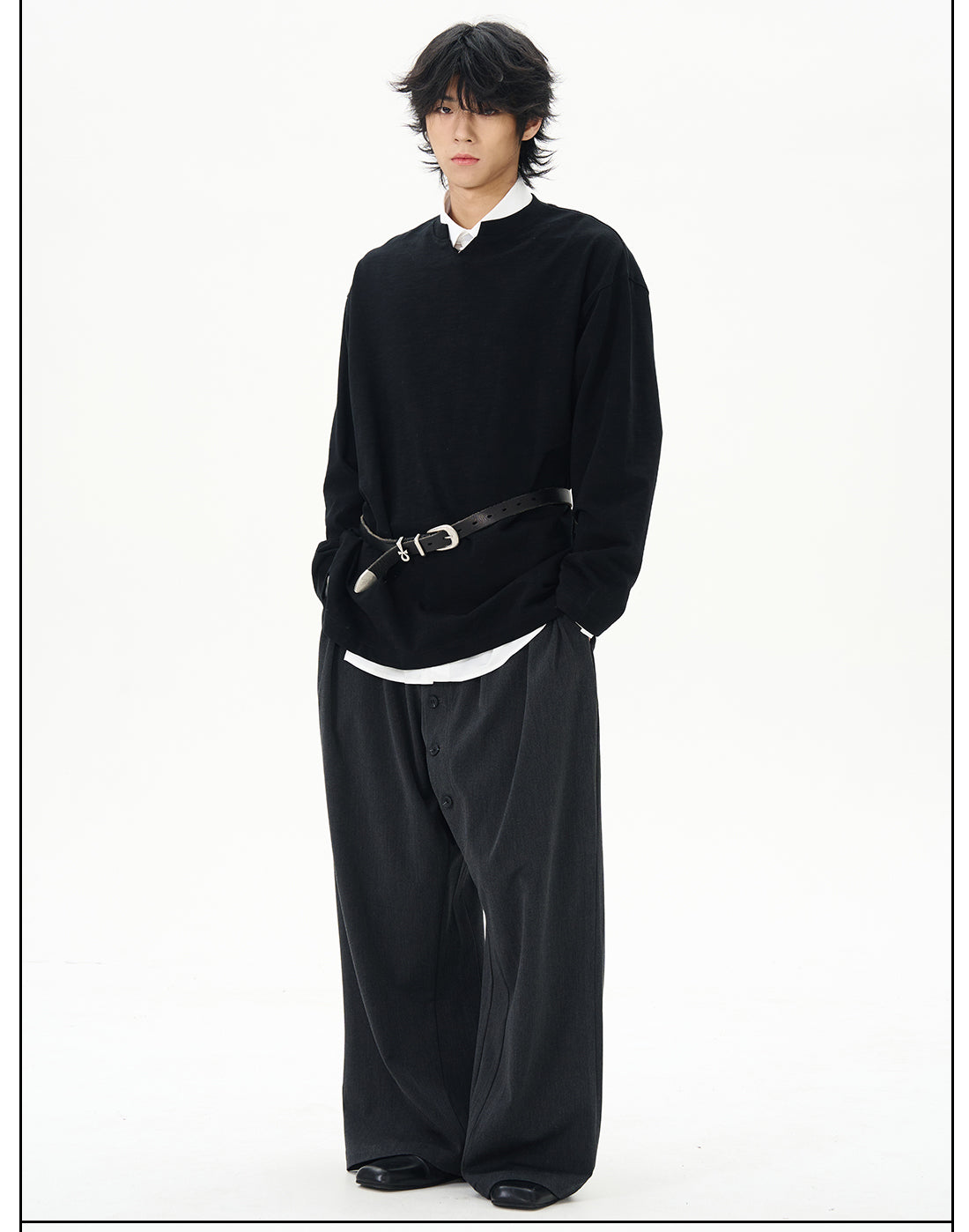 White Split Neck Cotton Shirt