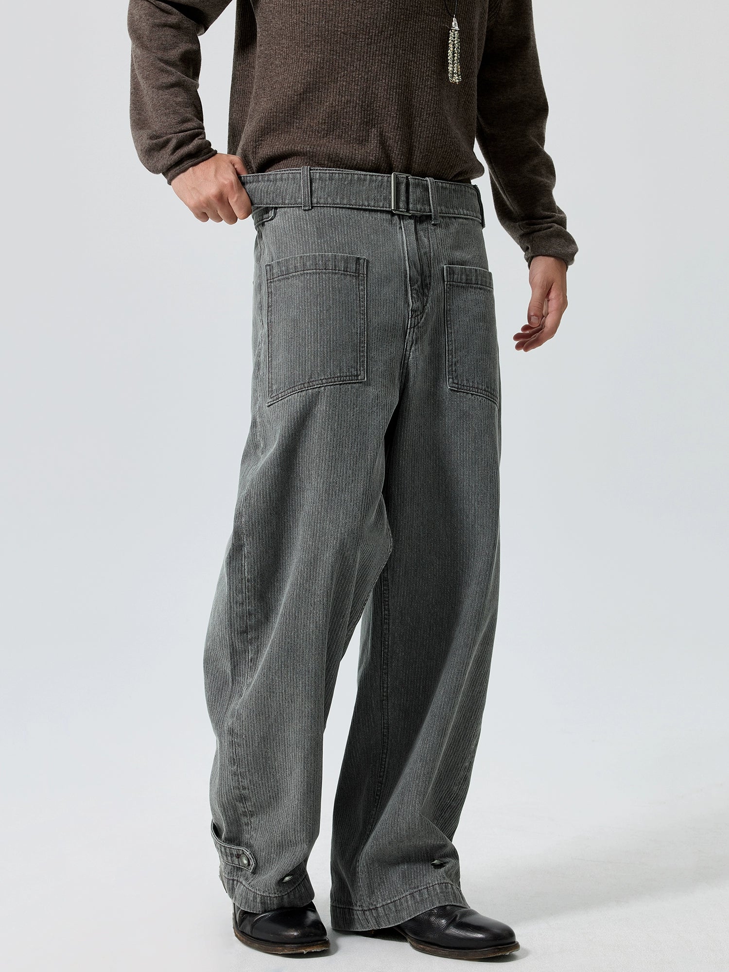 Shadow Ridge Belted Corduroy Pants