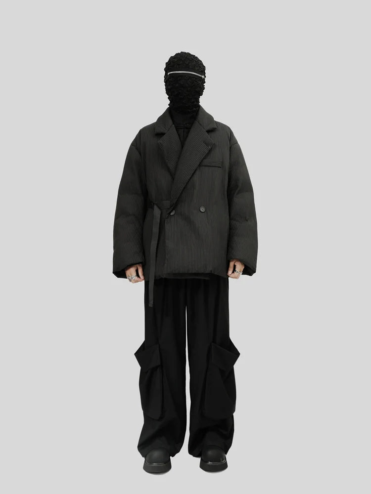 Asymmetrical Quilted Down Blazer