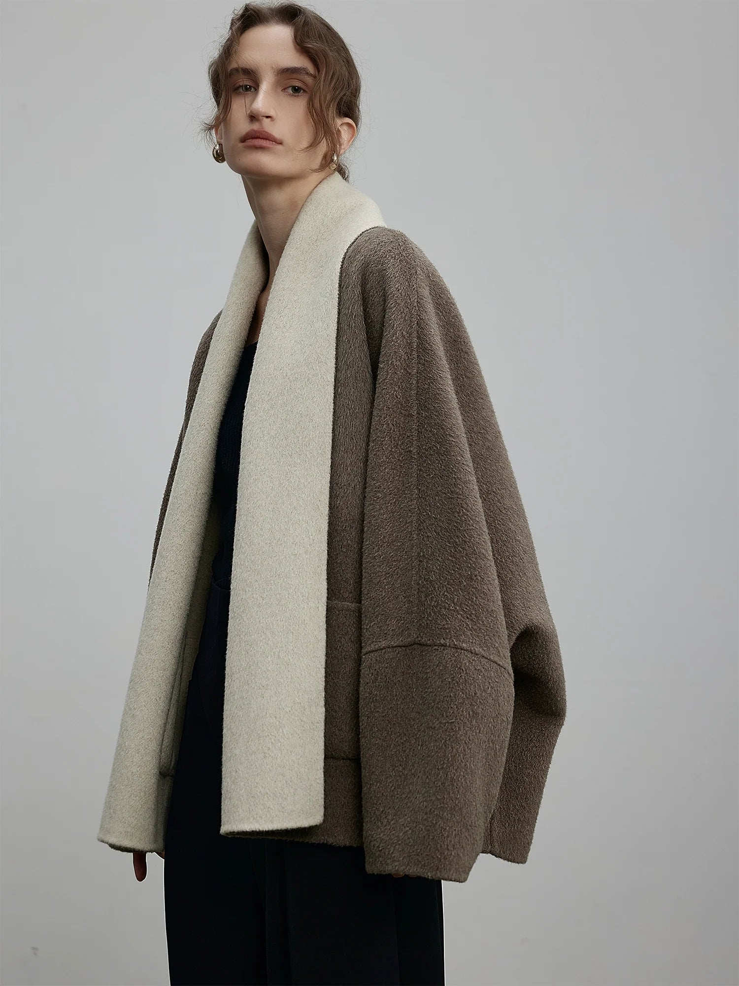 Two-Tone Reversible Wool Cardigan
