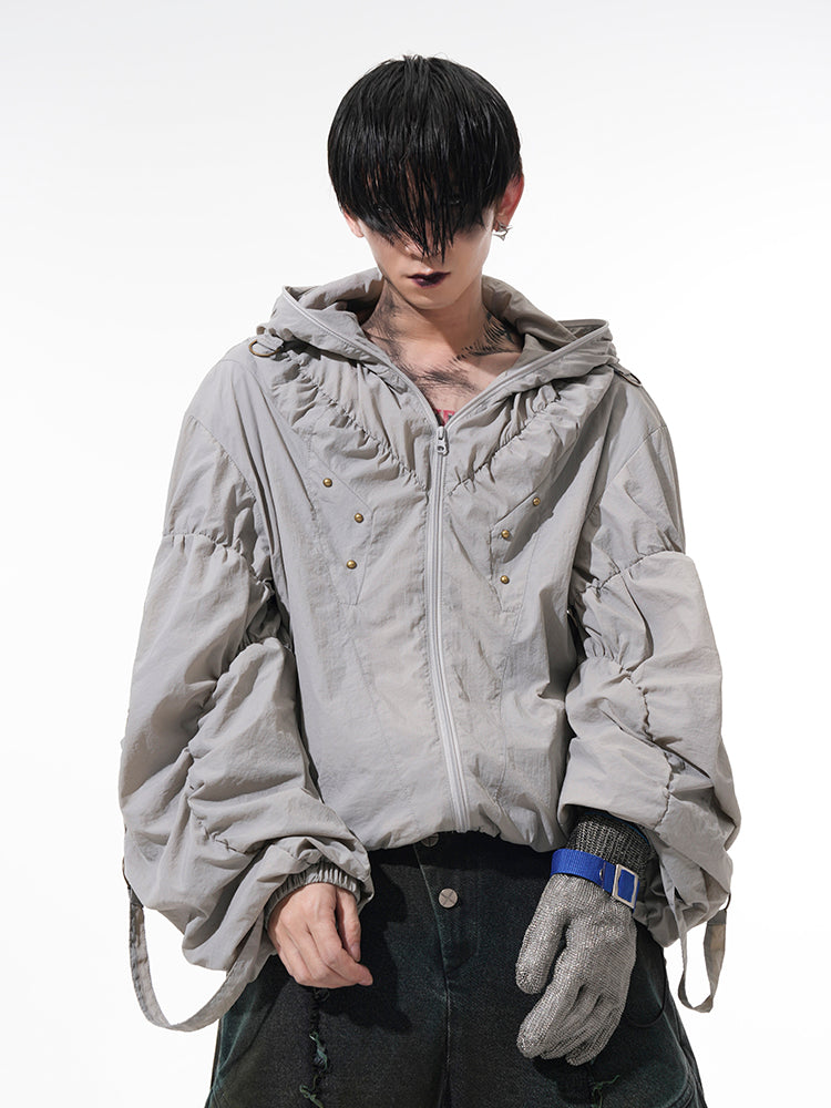Studded Tactical Windbreaker Jacket