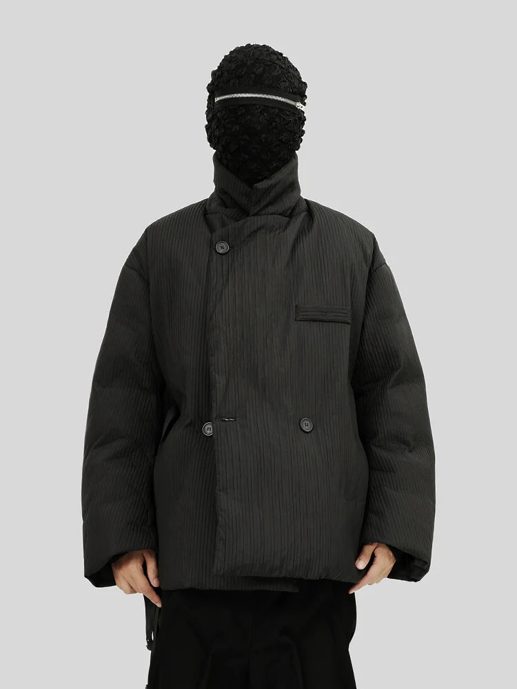 Asymmetrical Quilted Down Blazer