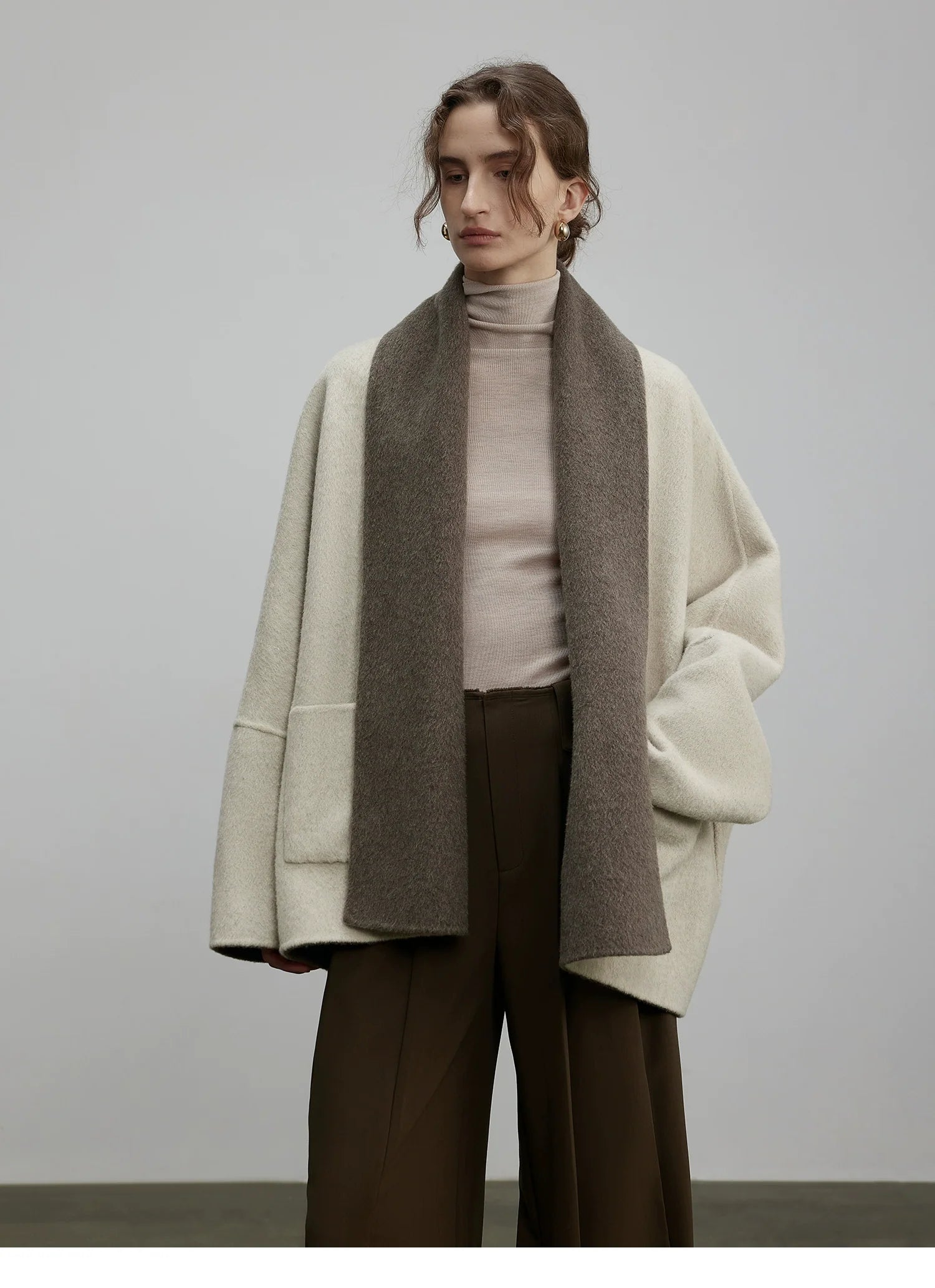 Two-Tone Reversible Wool Cardigan