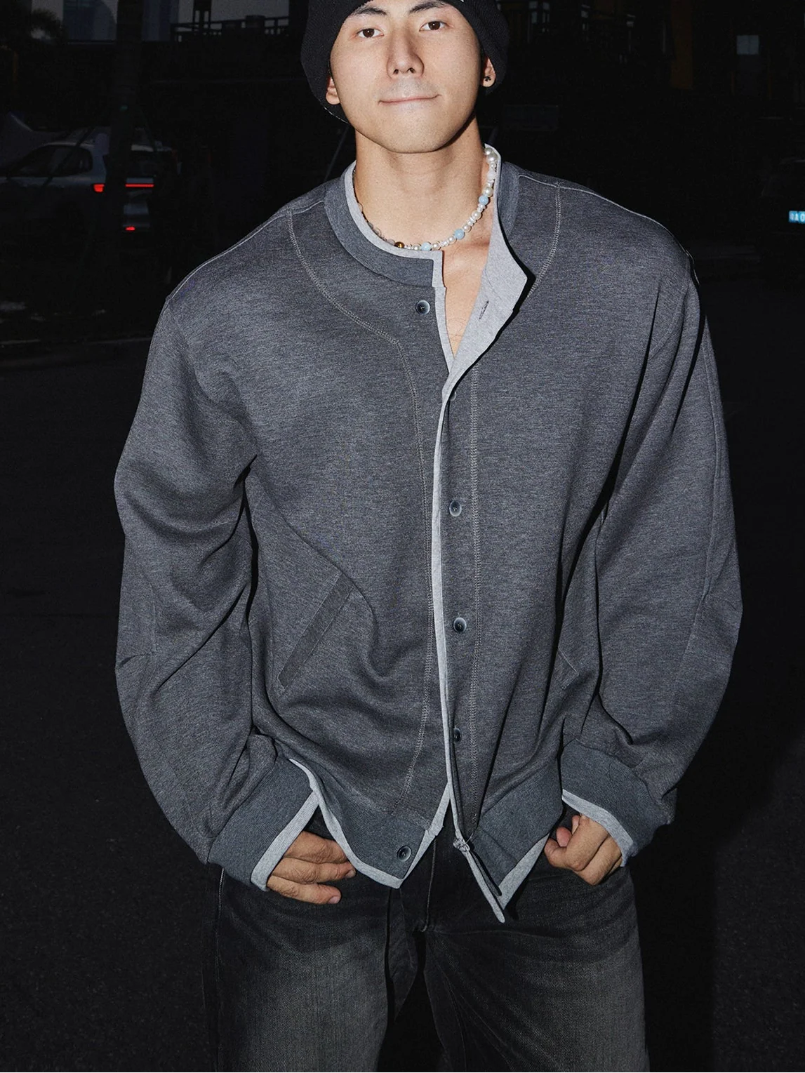 Shadowline Varsity Snap Cardigan