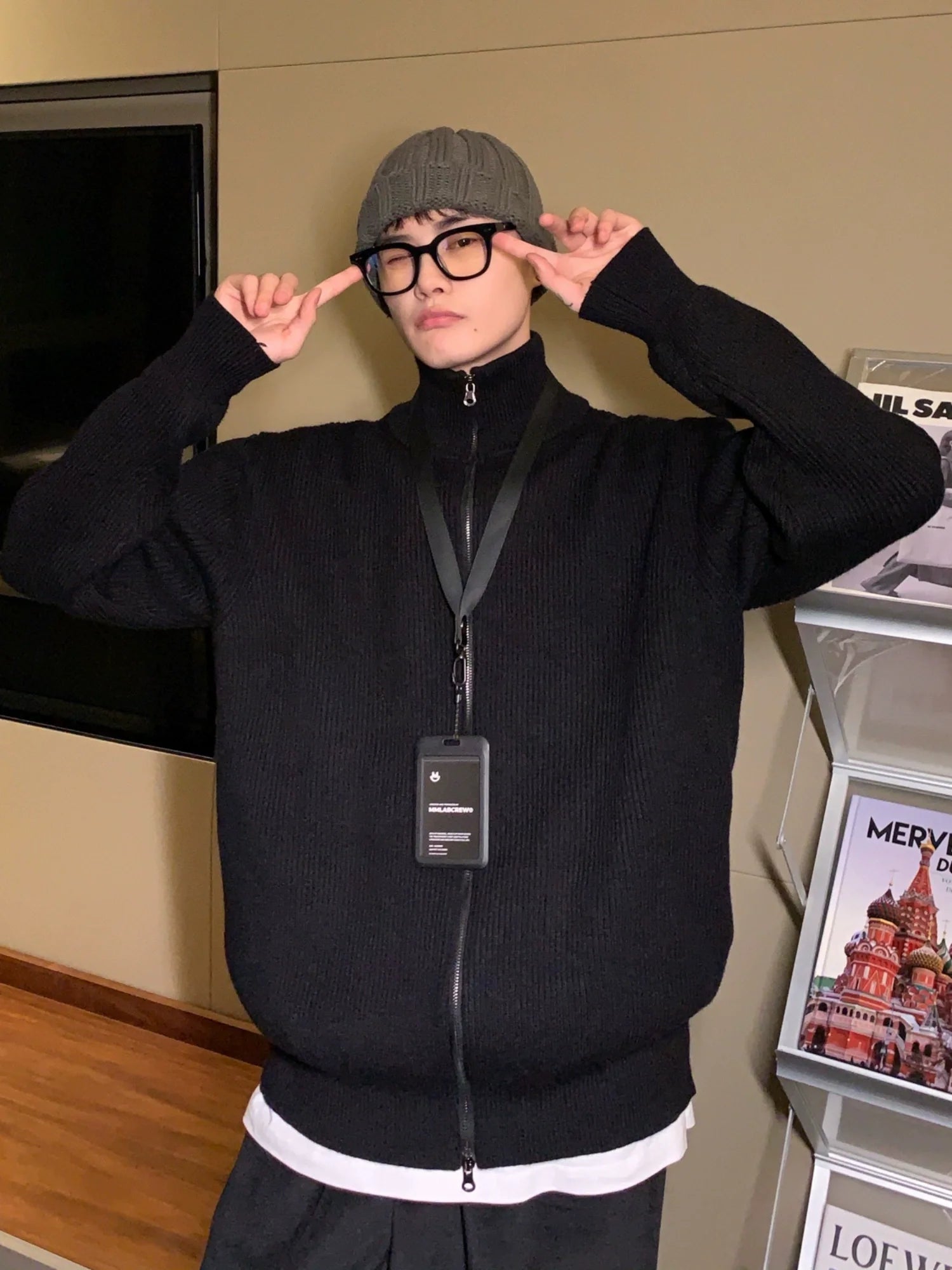 Ribbed Full-Zip Cardigan Sweater