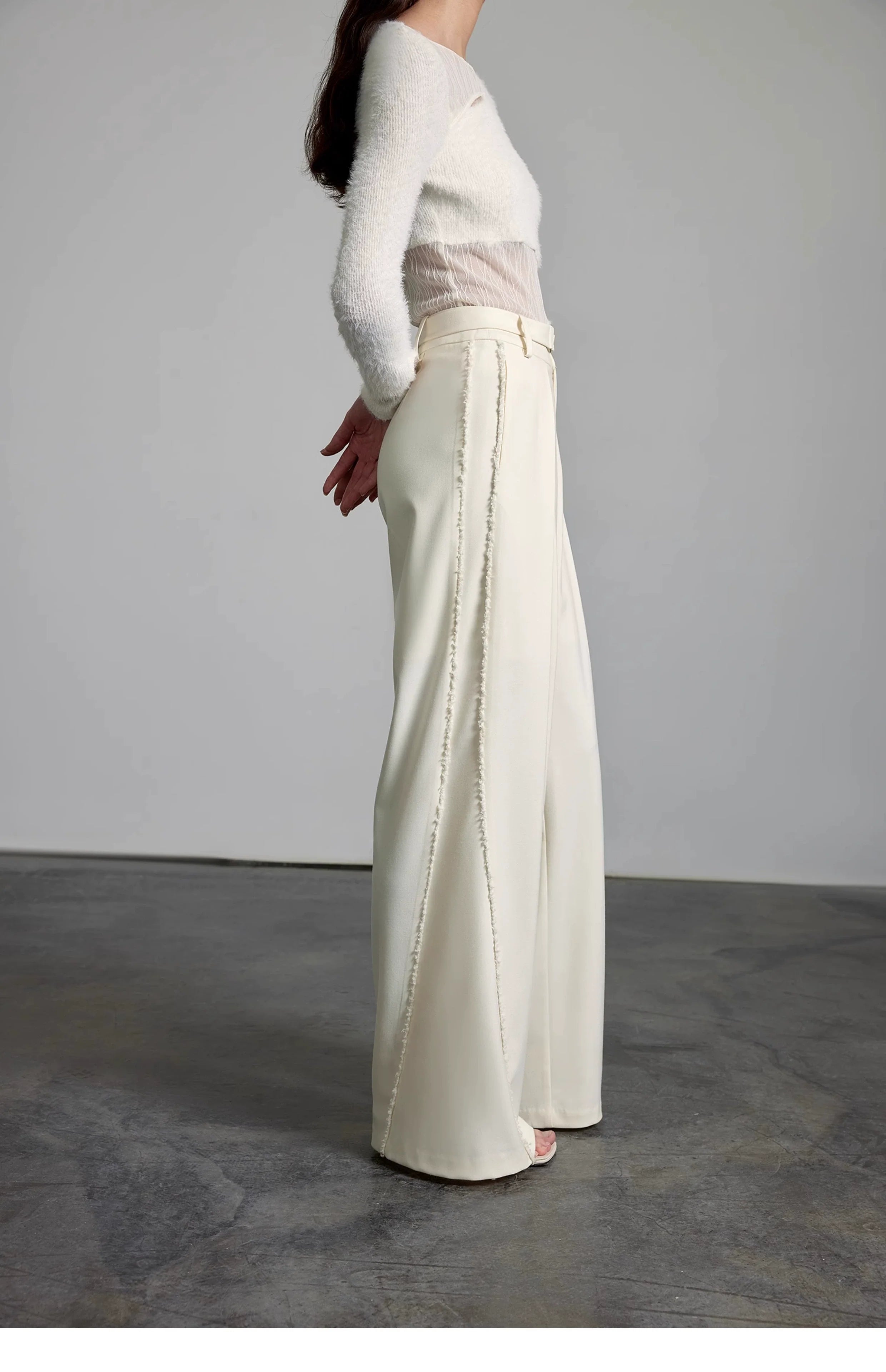 Wide-Leg Cream Trousers