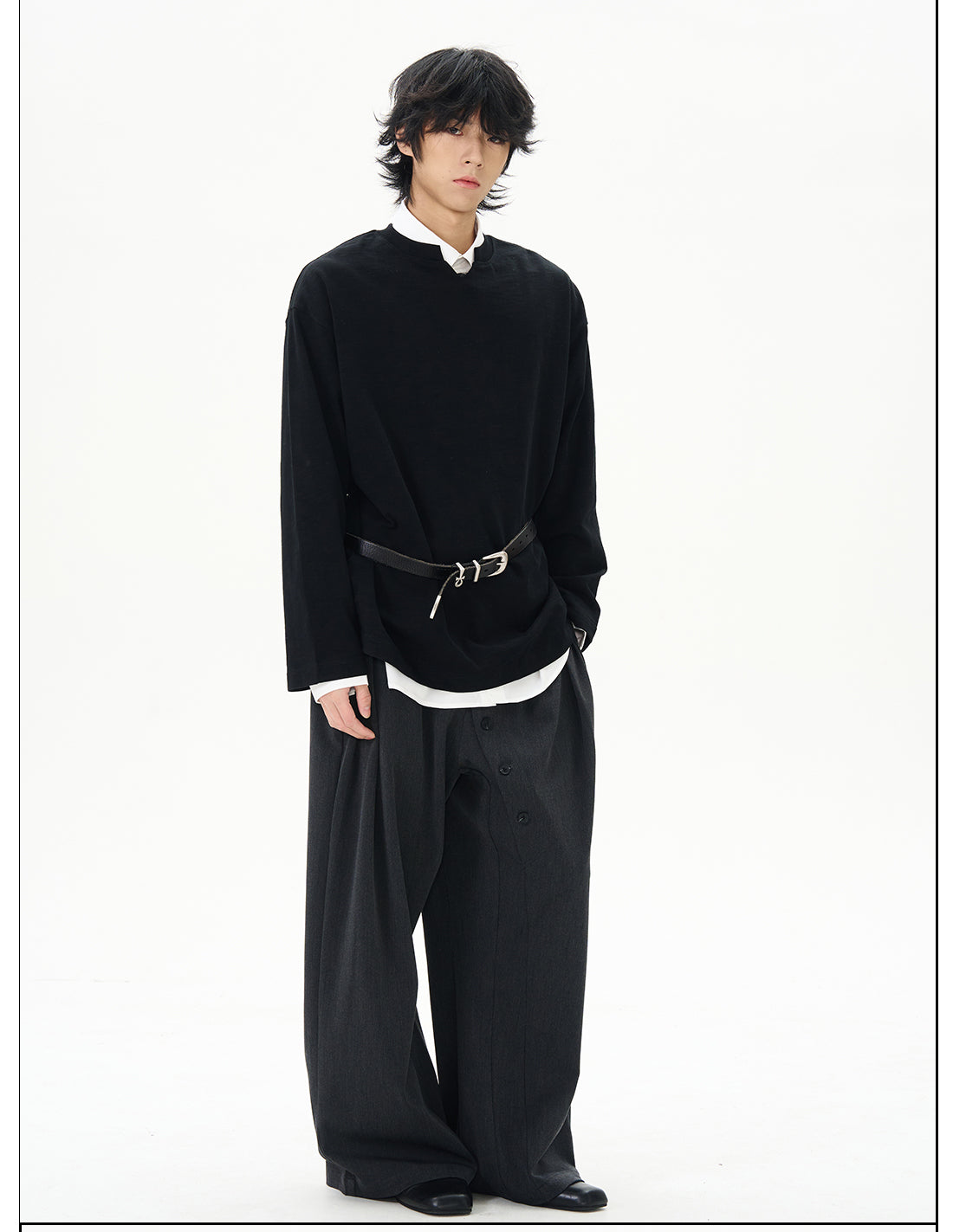 White Split Neck Cotton Shirt