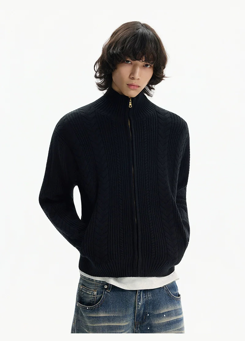 Heritage Weave Zip Cardigan