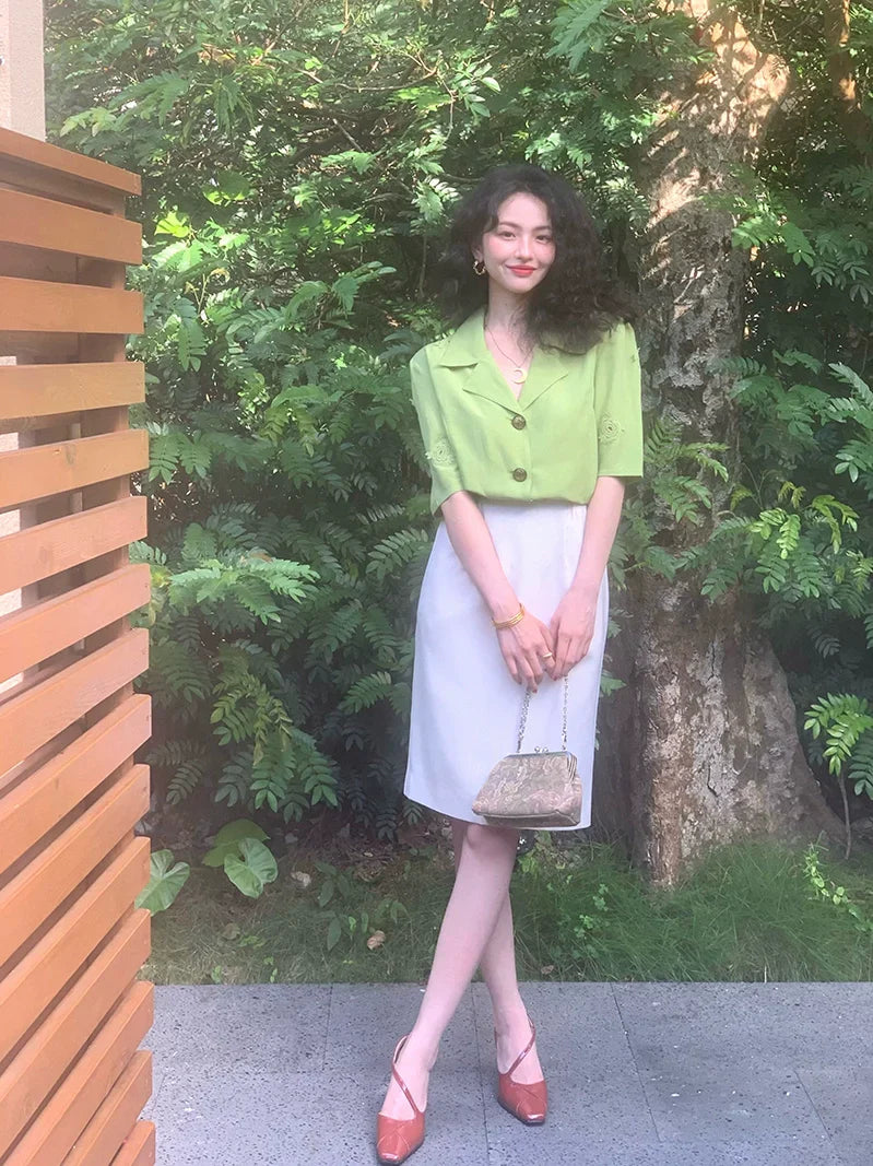 Retro Knee-Length Skirt