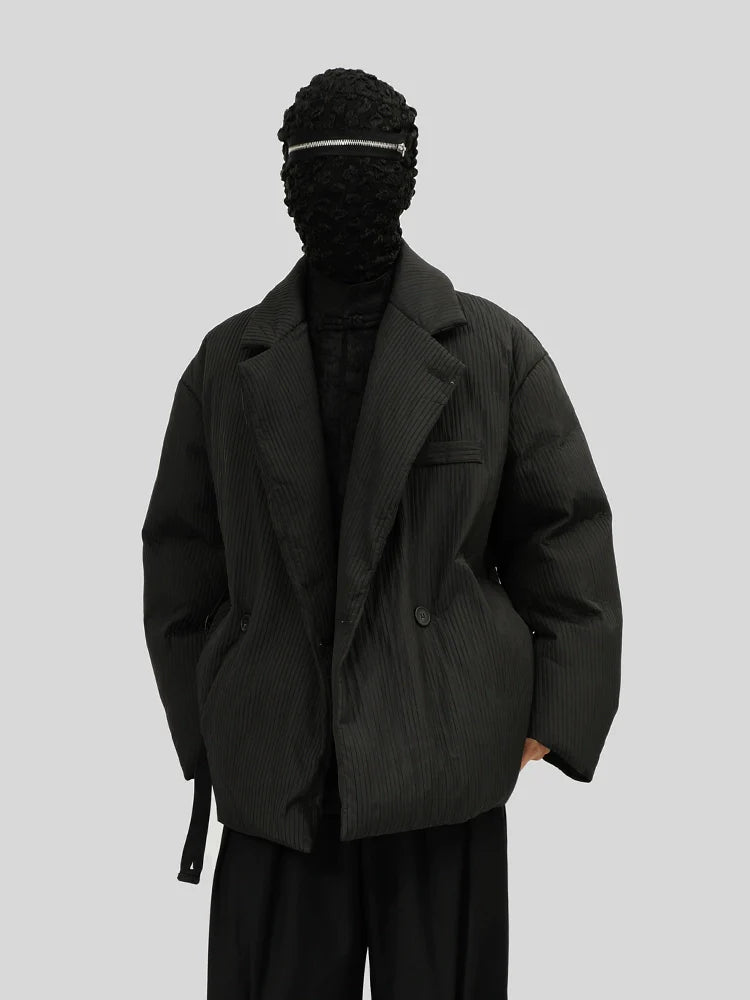 Asymmetrical Quilted Down Blazer